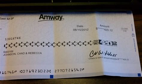 amway bonus checks